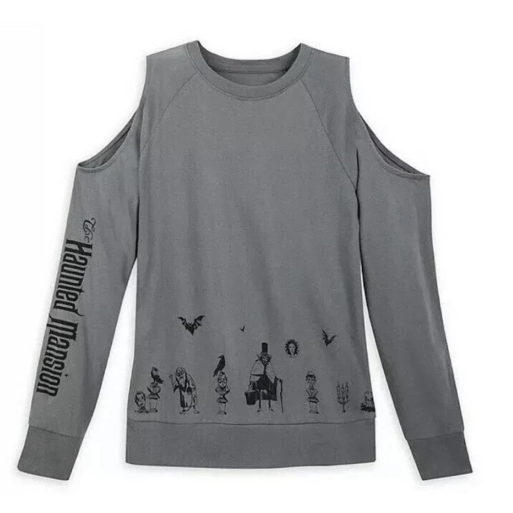 Disney Parks Haunted Mansion Long Sleeve Shirt 👻 | Unisex | Gray | Size M
